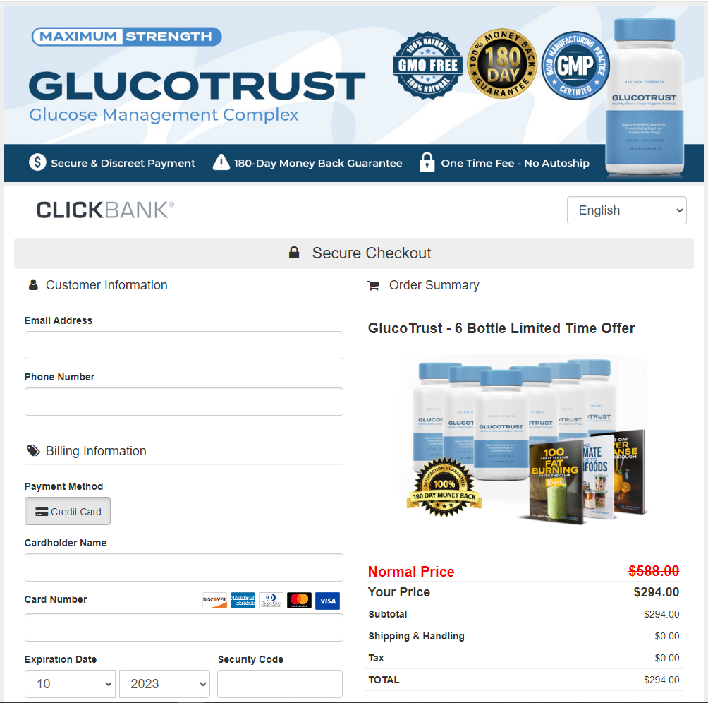GlucoTrust secure Checkout